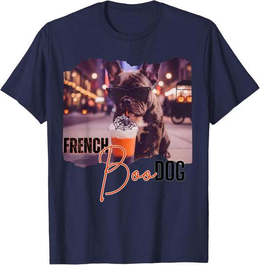 Bulldog Halloween Trick Or Treat Frenchie Dog Lover T-Shirt - T-Shirt | Navy