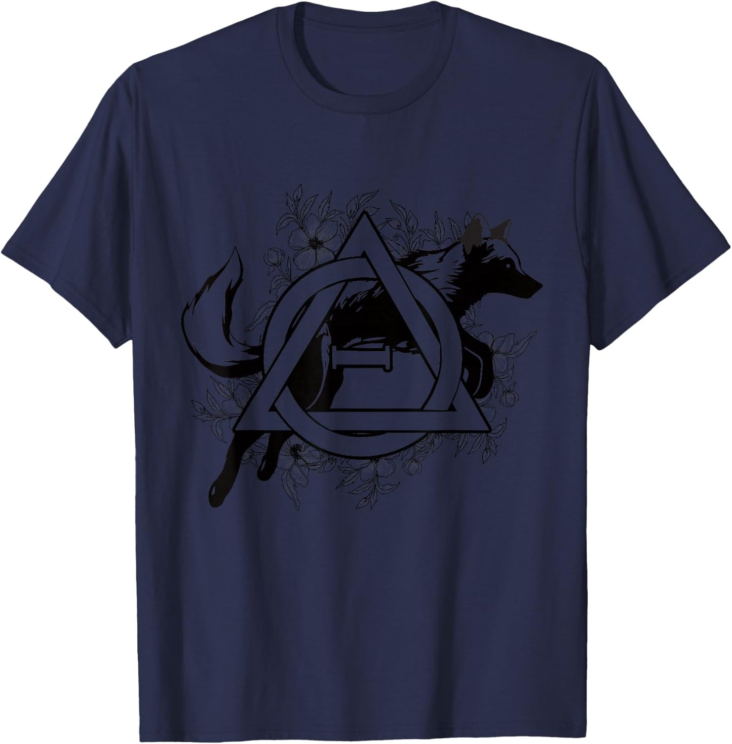 Therian Theta Delta Wolf Fox Dog Fur Otherkin , gray T-Shirt - T-Shirt | Navy