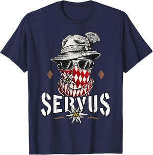 Servus Men's Traditional Bavarian , black T-Shirt - T-Shirt | Navy