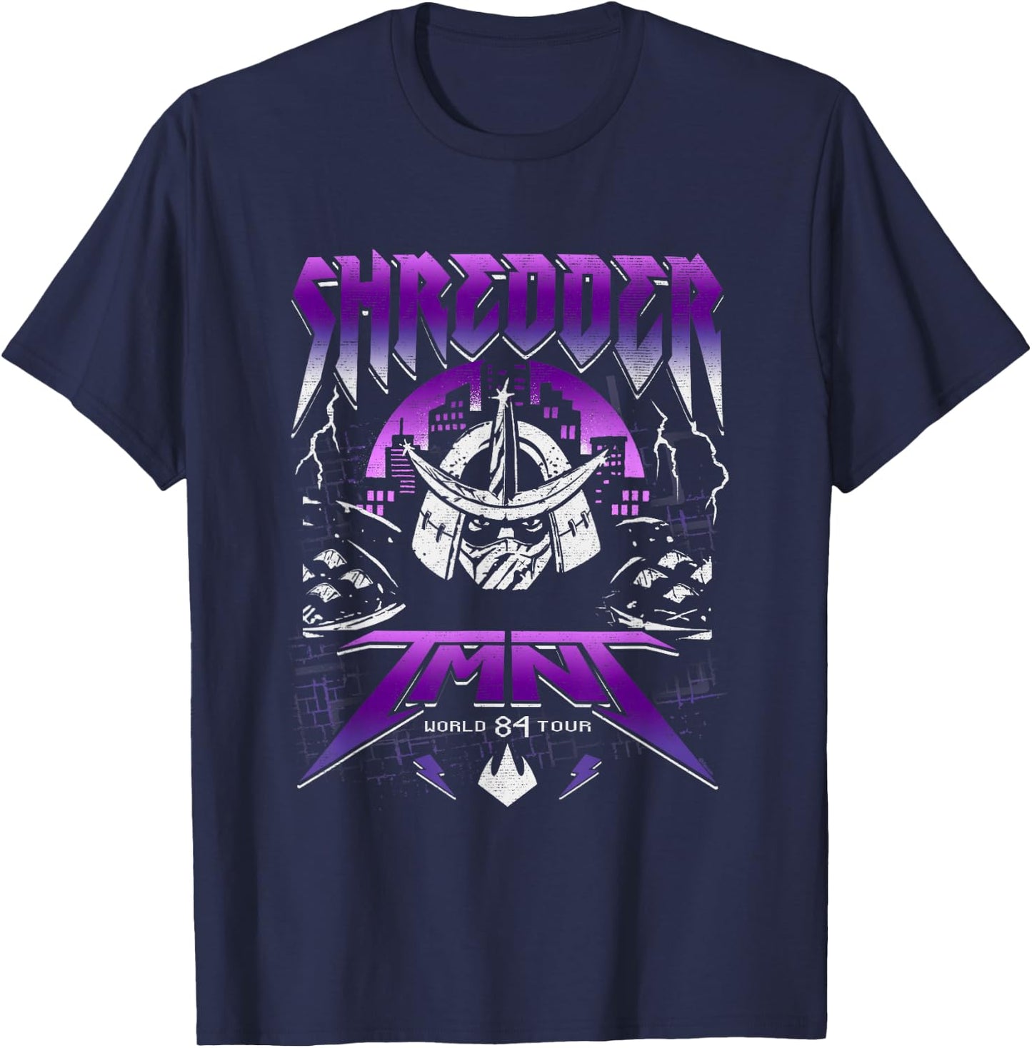 Teenage Mutant Ninja Turtles Shredder TMNT World Tour Retro T-Shirt - T-Shirt | Navy