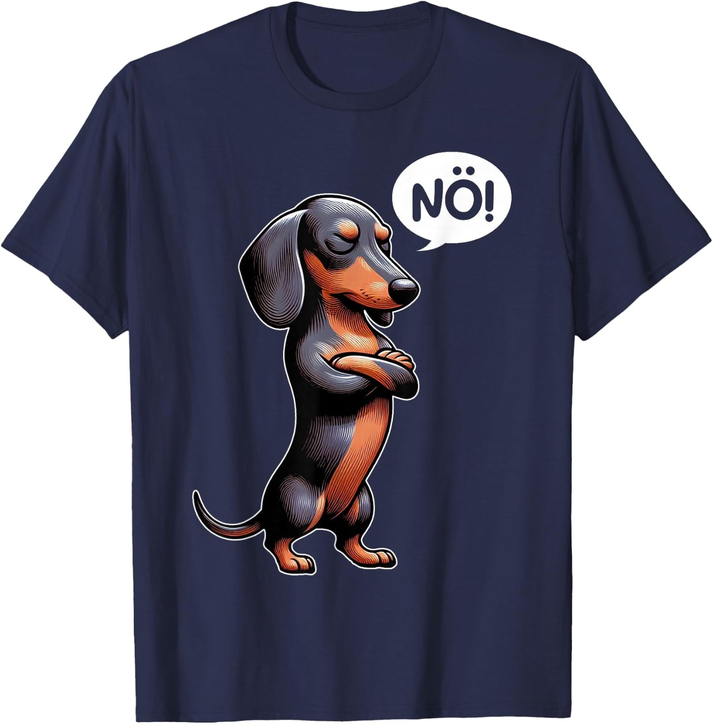 Dickköpfiger Rauhaardackel Nö Dachshund Dog Funny Dog , black T-Shirt - T-Shirt | Navy