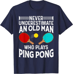 Funny Ping Pong Design Men Dad Grandpa Table Tennis Player T-Shirt - T-Shirt | Navy