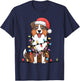 Australian Shepherd Christmas Lights Xmas Dogs Gifts T-Shirt - T-Shirt | Navy