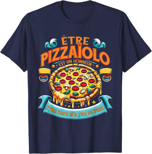 Pastry Chef Pizza Maker Funny , Black, S T-Shirt - T-Shirt | Navy