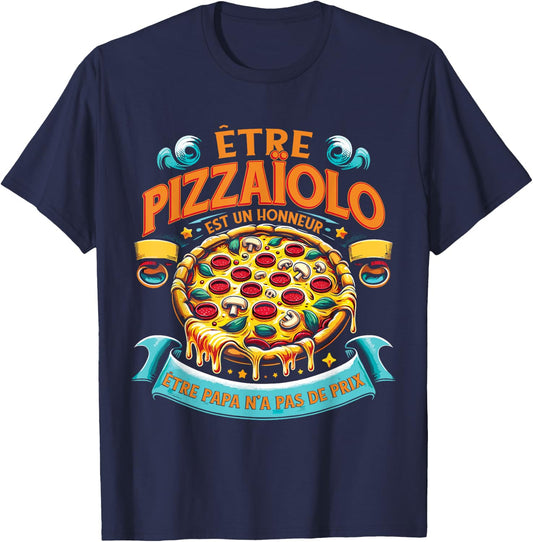 Pastry Chef Pizza Maker Funny , Black, S T-Shirt - T-Shirt | Navy