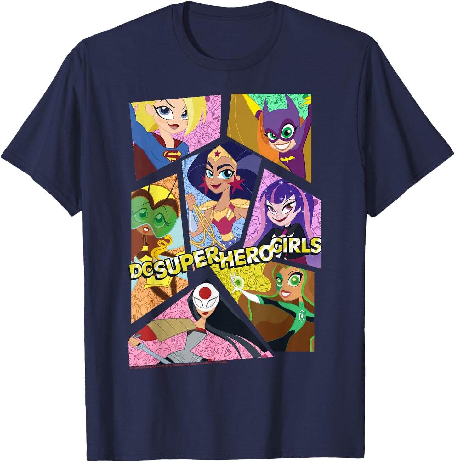 DC Comics Super Hero Girls Group Collage T-Shirt - T-Shirt | Navy