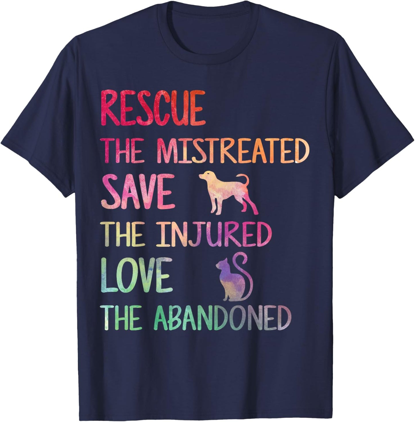 RESCUE SAVE LOVE PET Animal Shelter Volunteer Appreciation T-Shirt - T-Shirt | Navy