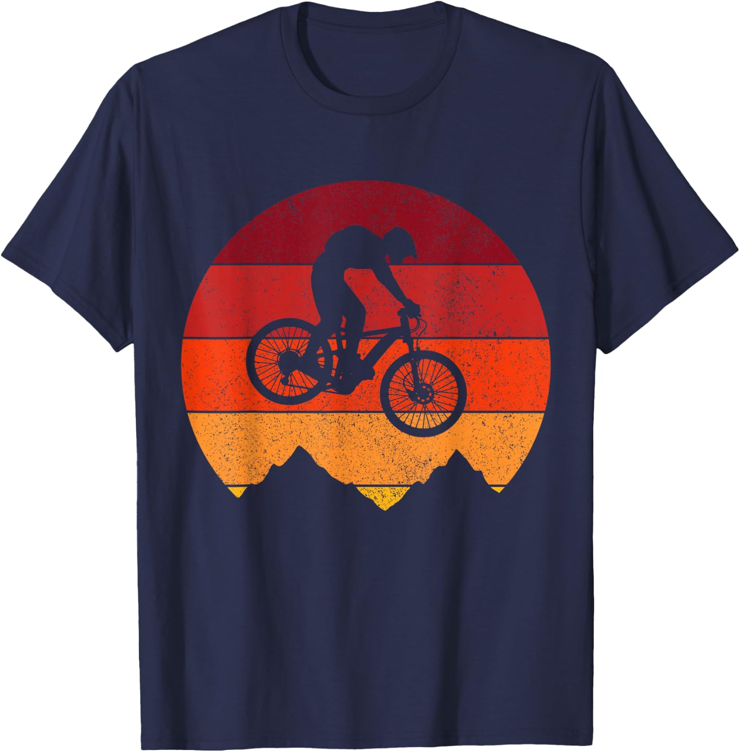 Mountain Bike Vintage Retro MTB Downhill Biking Biker T-Shirt - T-Shirt | Navy