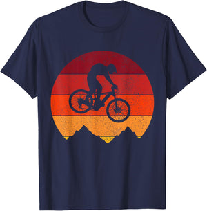 Mountain Bike Vintage Retro MTB Downhill Biking Biker T-Shirt - T-Shirt | Navy