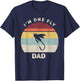 Retro I'm One Fly Dad Shirt Funny Fishing Fathers Day Gift T-Shirt - T-Shirt | Navy