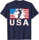 USA Skateboarding team American flag US skater men women T-Shirt - T-Shirt | Navy