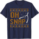 Thanksgiving Apparel Store Oh Snap Wishbone Turkey - -Adults, Black, Small, Short Sleeve, Classic Fit, Cotton 65% Polyester 35% T-Shirt - T-Shirt | Navy