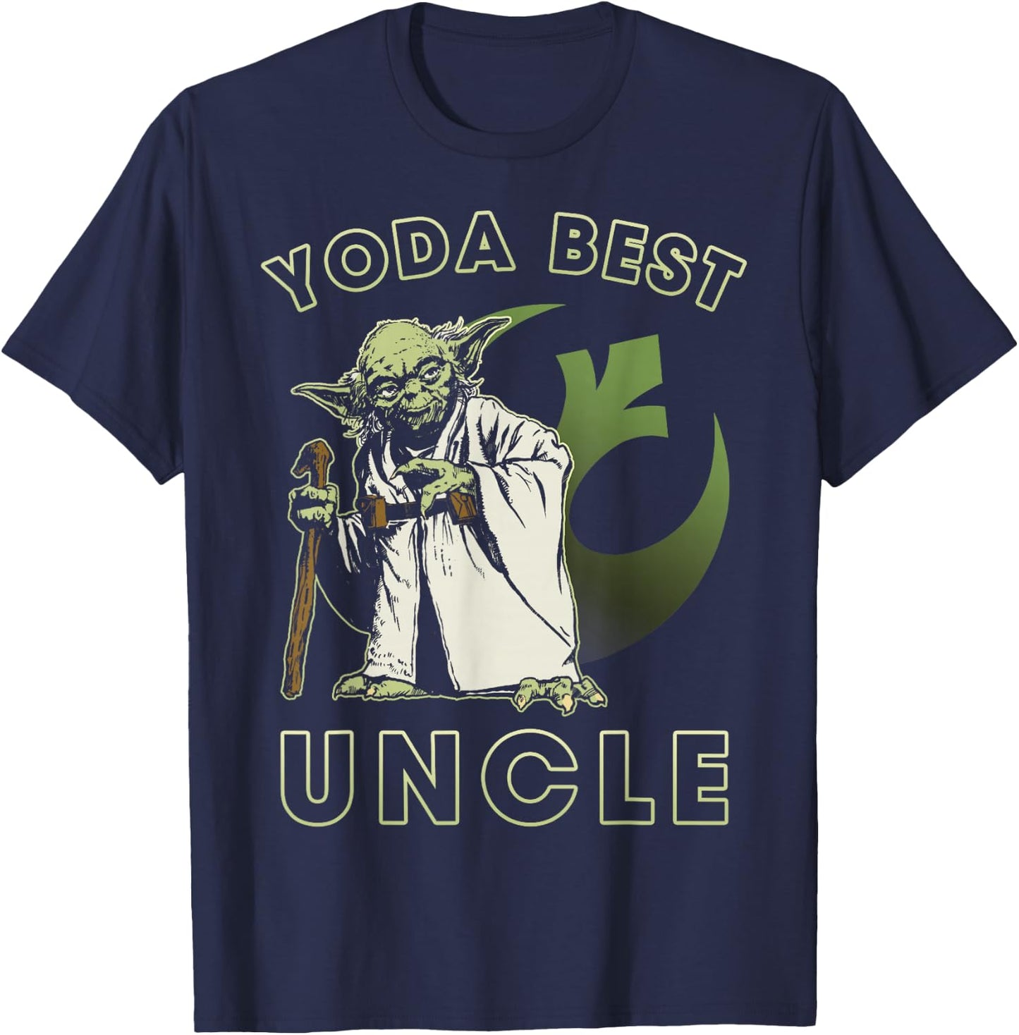 Star Wars Yoda Best Uncle Rebel Logo T-Shirt - T-Shirt | Navy