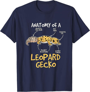 Kids Leopard Gecko Gift Anatomy of A Leopard Gecko T-Shirt - T-Shirt | Navy