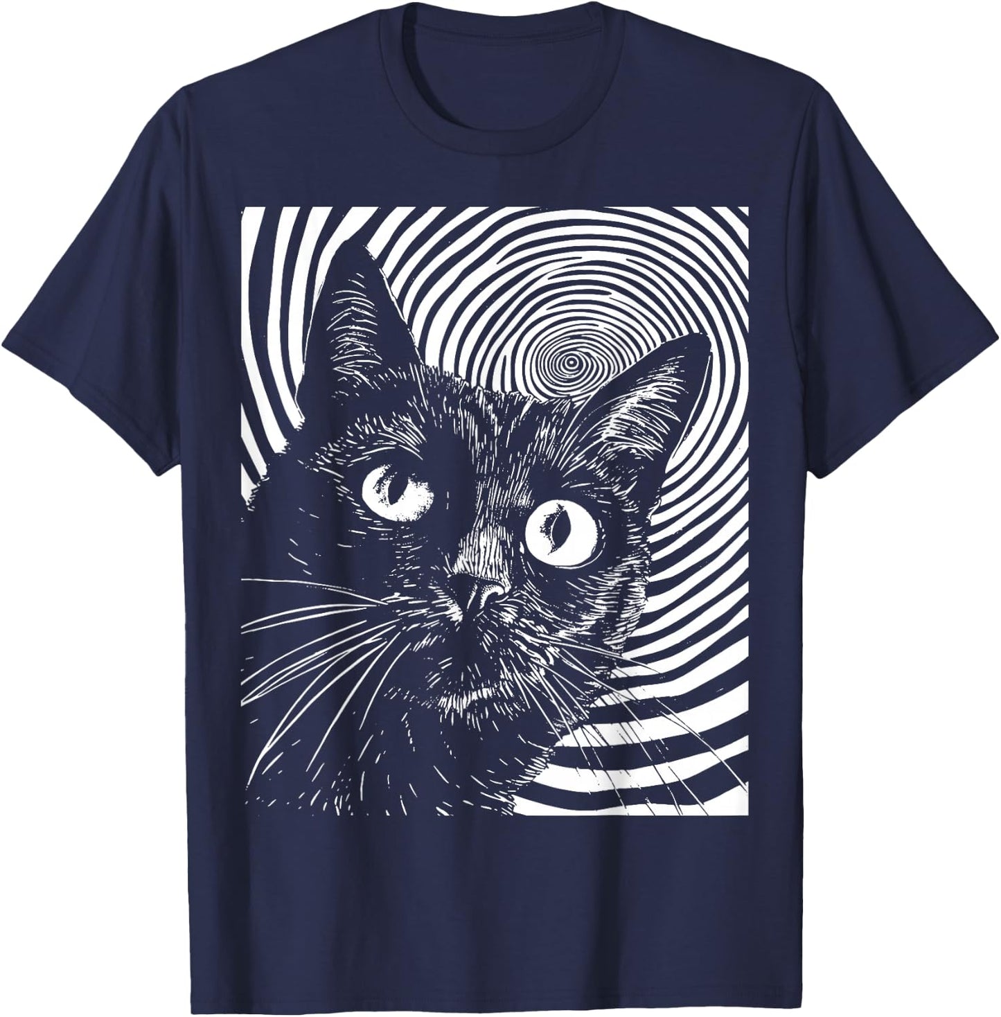 Trippy Cat | Pastel Goth Gothic Grunge Alt Punk Weirdcore T-Shirt - T-Shirt | Navy