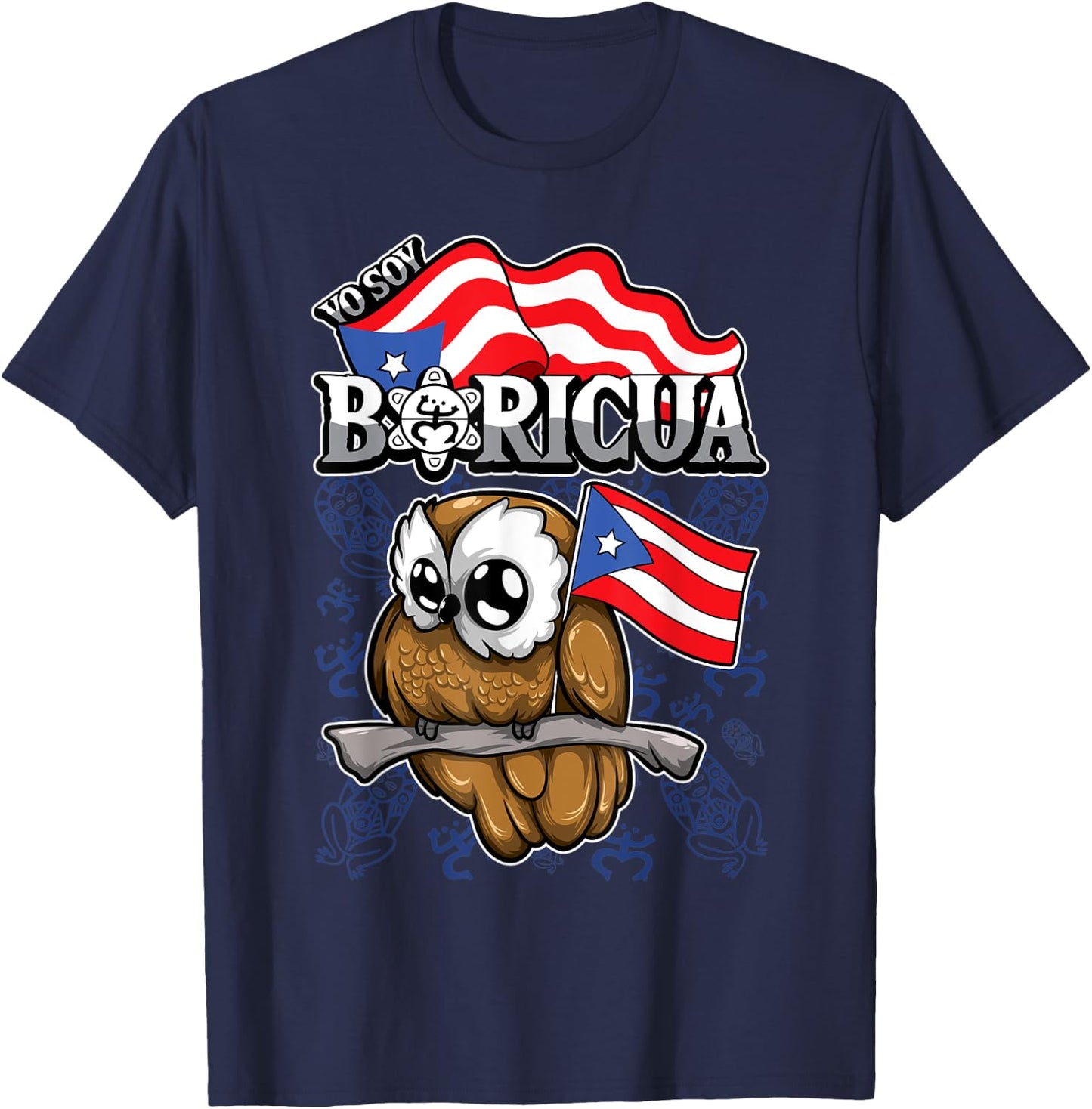 Yo Soy Boricua - Puerto Rico Animals - Owl T-Shirt - T-Shirt | Navy