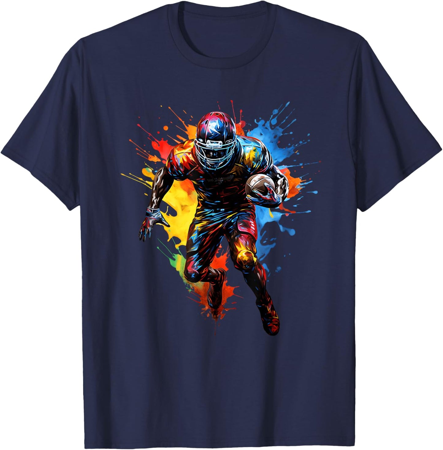 American Football Player Colour T-Shirt - T-Shirt | Navy