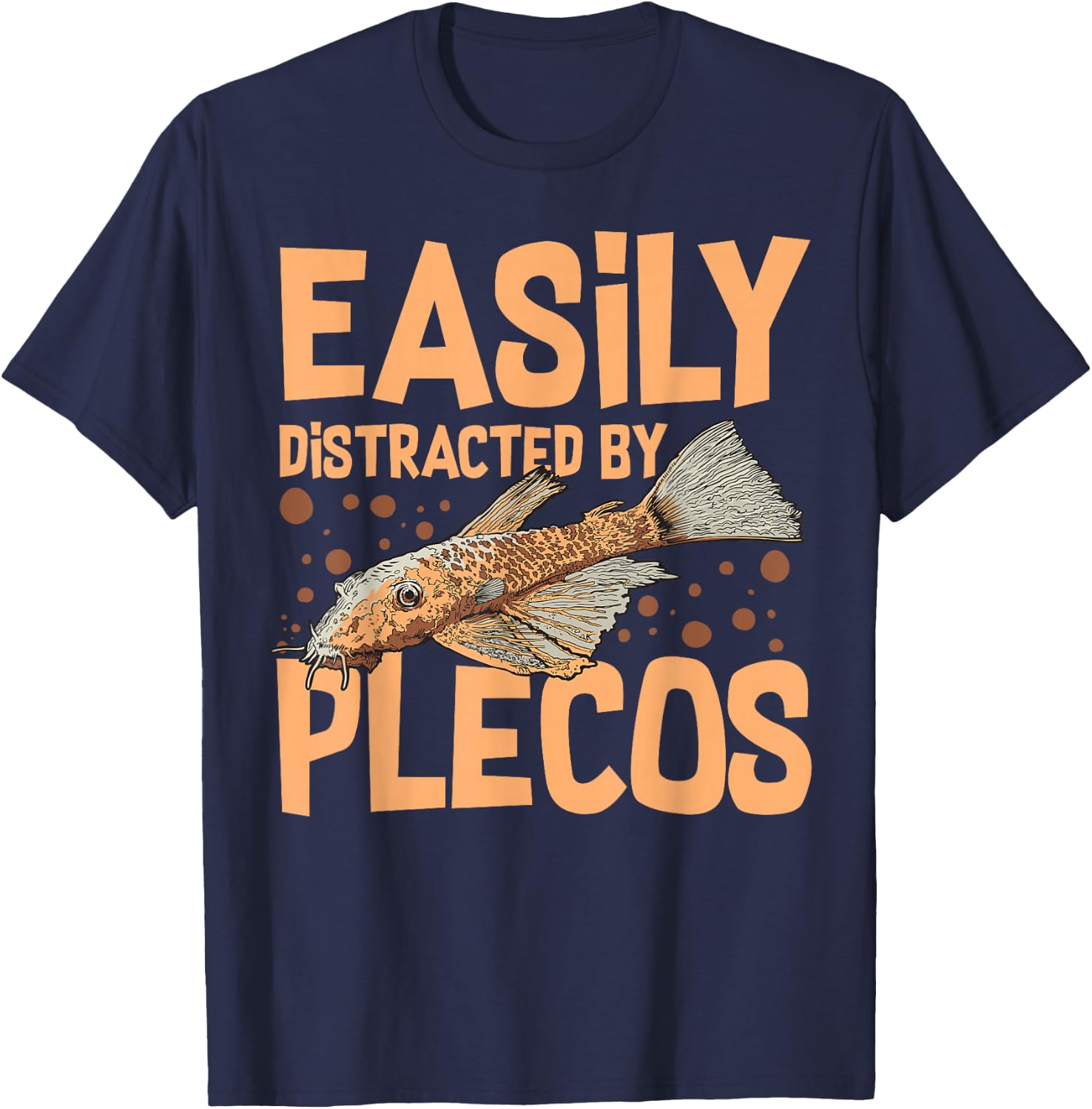 Plecostomus Pleco Fish Aquarium Food Tank Zebra Cave T-Shirt - T-Shirt | Navy