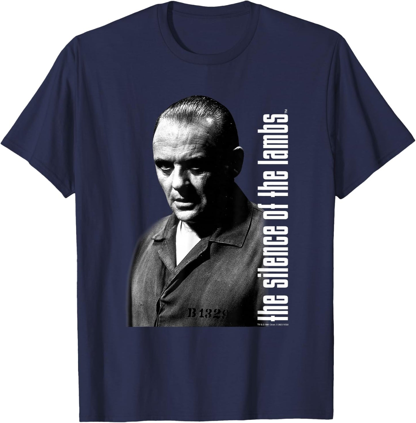 The Silence of the Lambs Hannibal Lecter Shaded Bust T-Shirt - T-Shirt | Navy