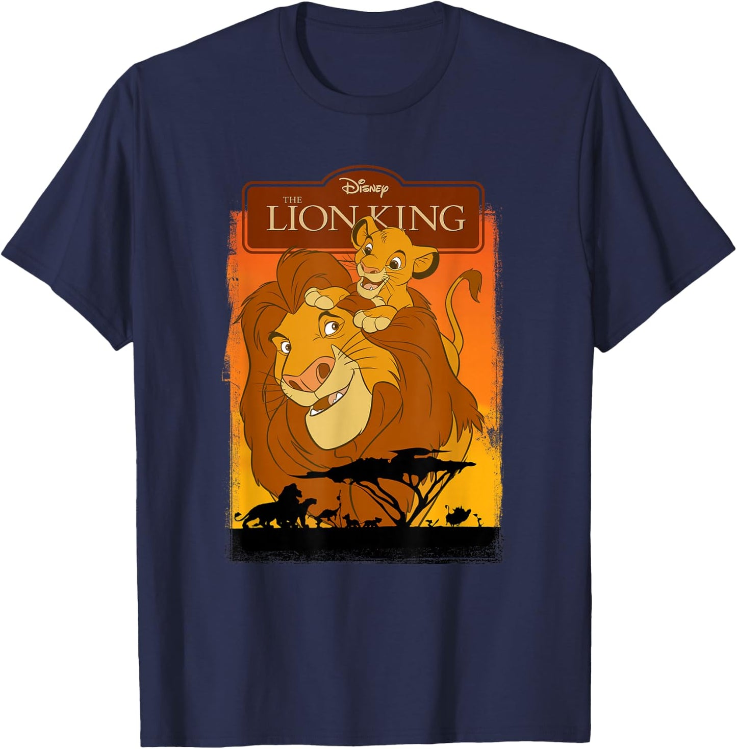 The Lion King Simba and Mufasa , black T-Shirt - T-Shirt | Navy