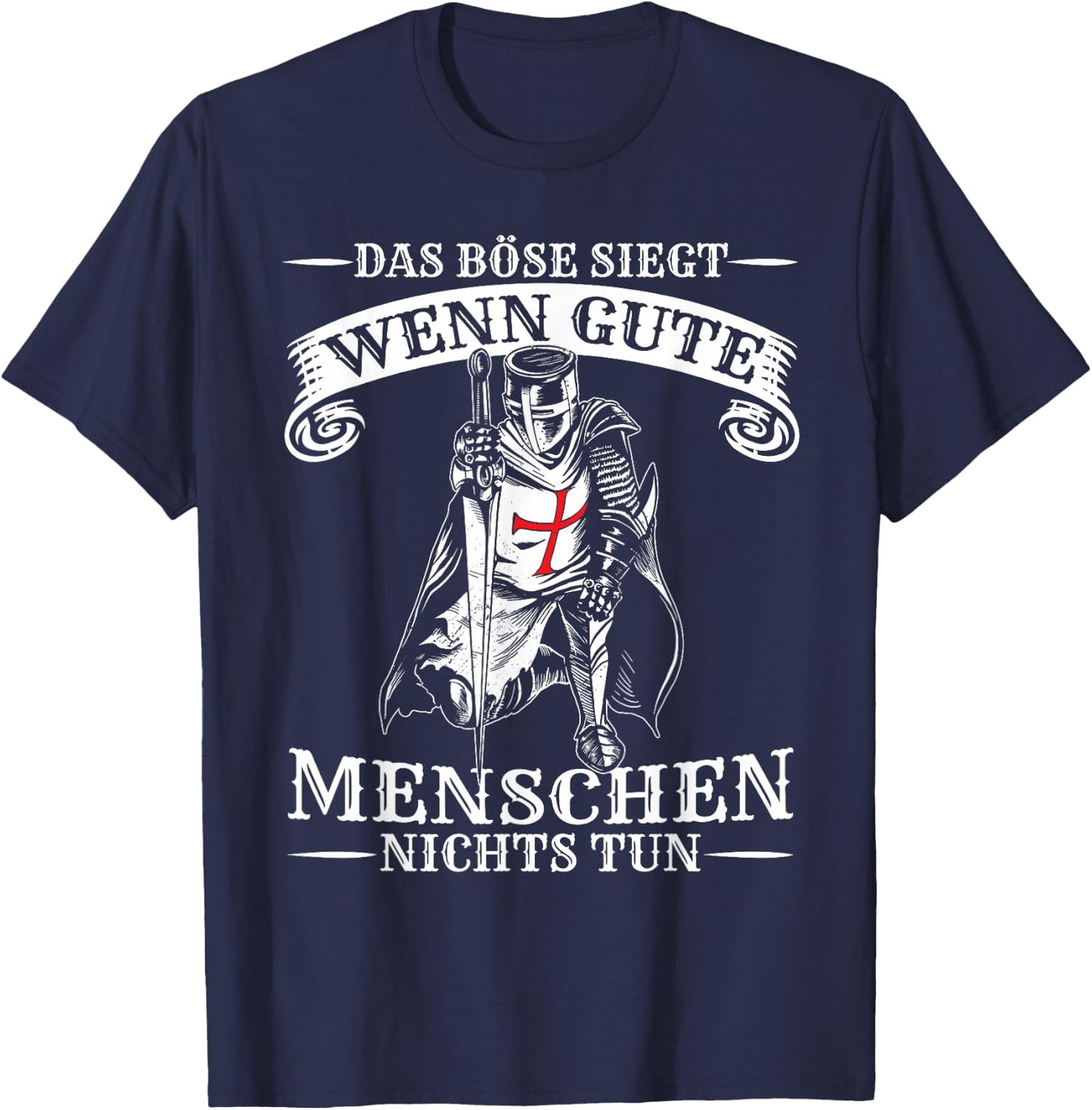 Men's Templar Knight Lover Hobby Medieval Knight , black T-Shirt - T-Shirt | Navy