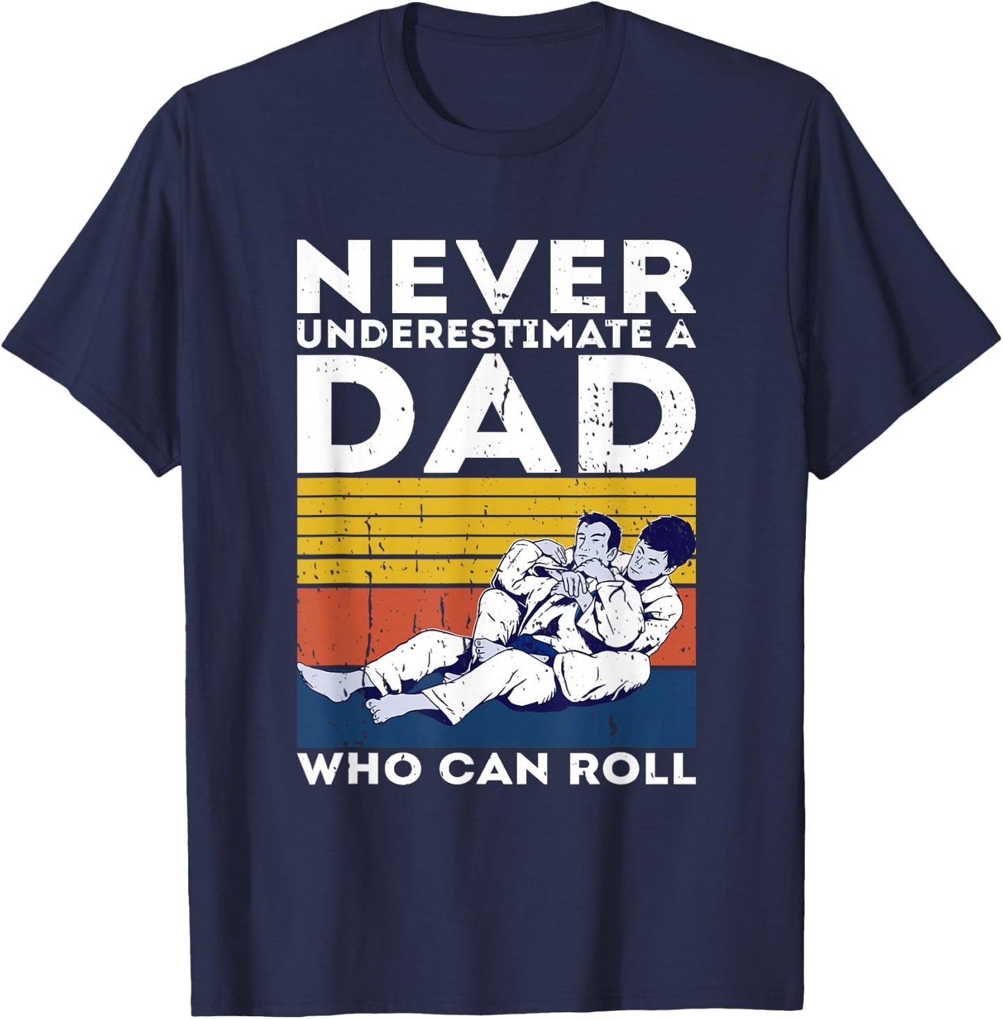 Retro Jiu-Jitsu Dad BJJ Men Father Vintage T-Shirt - T-Shirt | Navy
