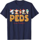 PEDS Nurse Cute Animals Cookies Pediatric Nurse Christmas T-Shirt - T-Shirt | Navy