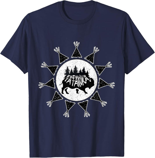Oglala Lakota Sioux Indigenous Native Aerican Tribe T-Shirt - T-Shirt | Navy