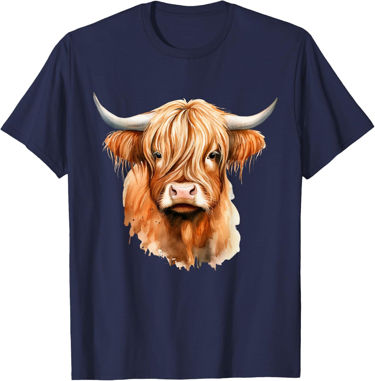 Western Shirts for Girls Men, Highland Cow Gifts Cow, Scottish Highland Cow, Western Wear, Highland Cow T-Shirt - T-Shirt | Navy