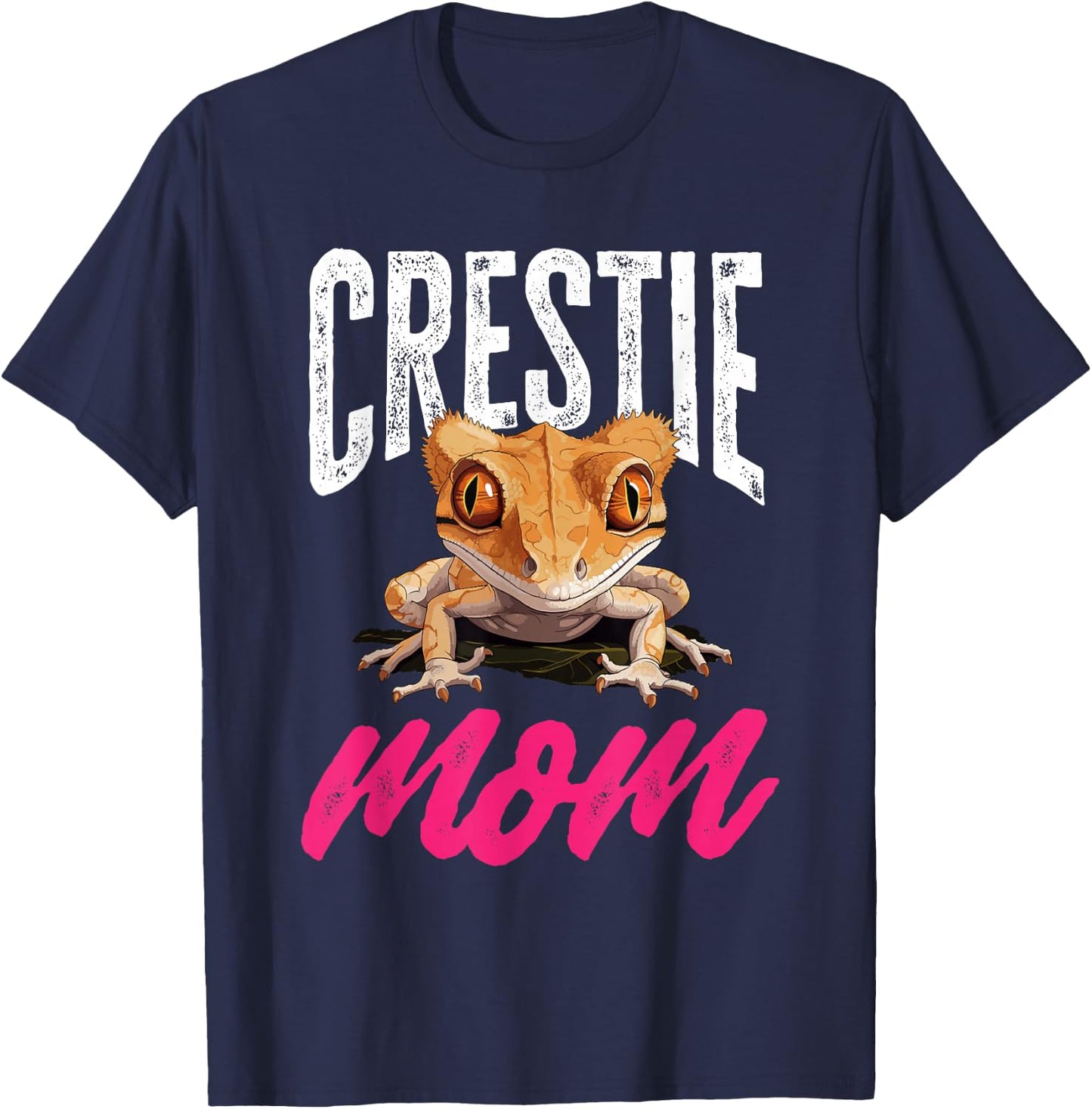 Crested Gecko Reptile - Crestie Mom T-Shirt - T-Shirt | Navy