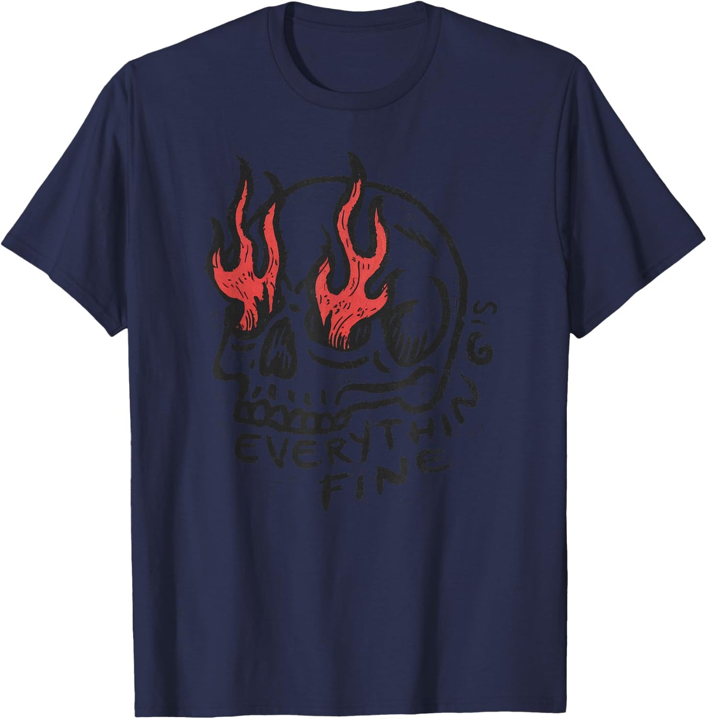 Aesthetic Clothes Vintage Streetwear Fashion Women Men Skull T-Shirt - T-Shirt | Navy