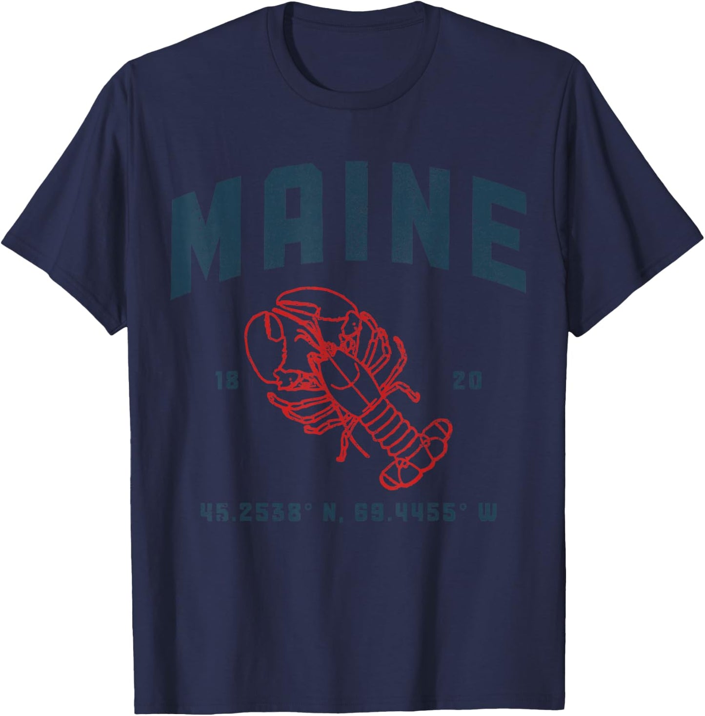 Maine Est. 1820 Lobster Vintage Pride T-Shirt - T-Shirt | Navy