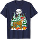 Santa Reindeer Cheetah Christmas Trees Animal Lover Kids T-Shirt - T-Shirt | Navy