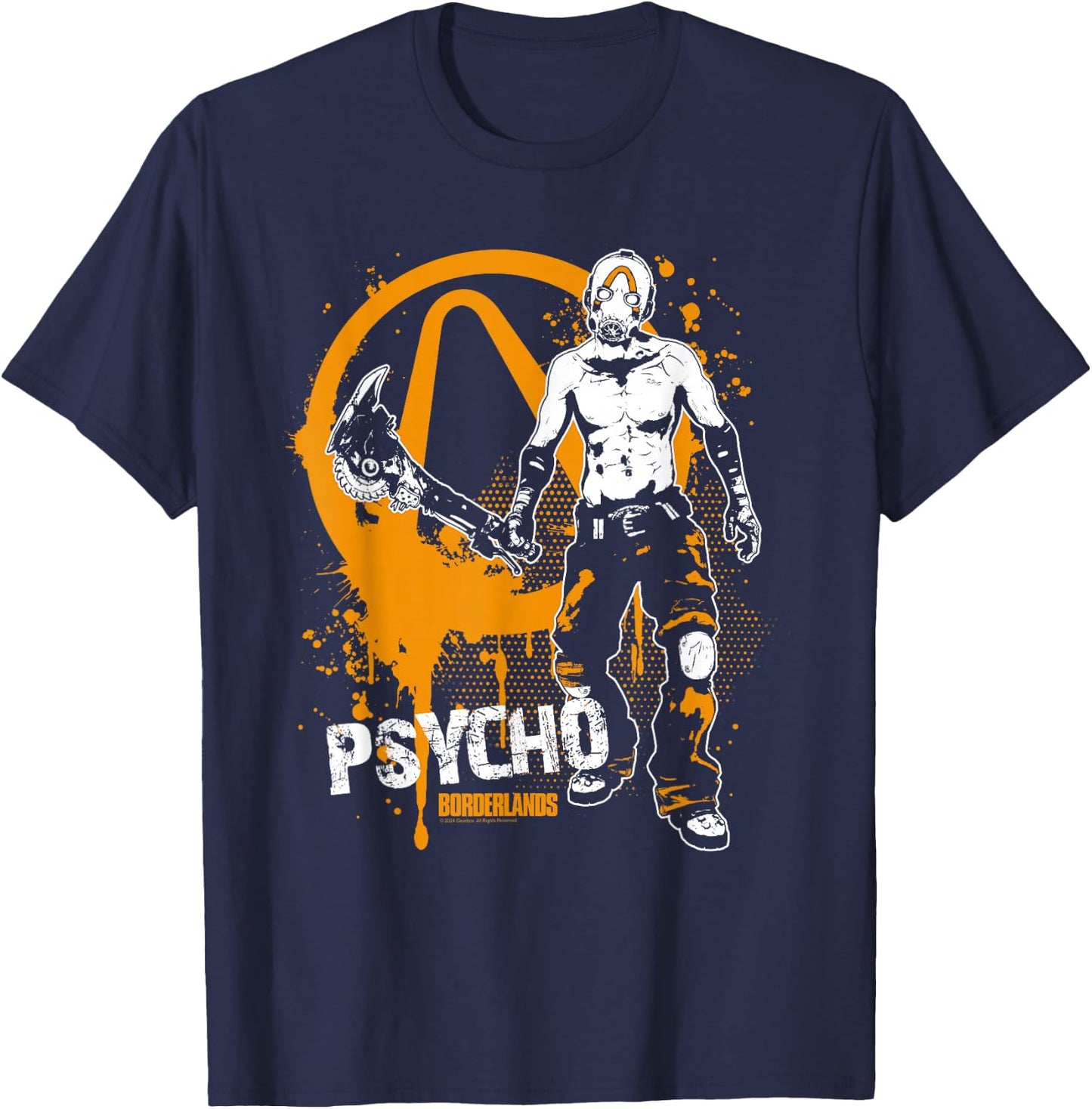Borderlands Psycho Graffiti Symbol Gaming T-Shirt - T-Shirt | Navy