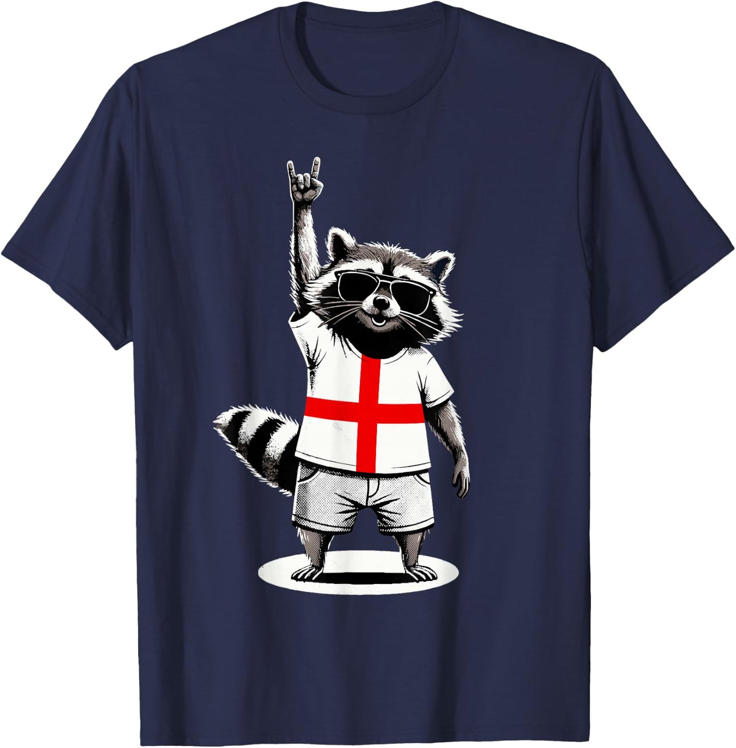 Englische Flagge Waschbär Lustig England T-Shirt - T-Shirt | Navy