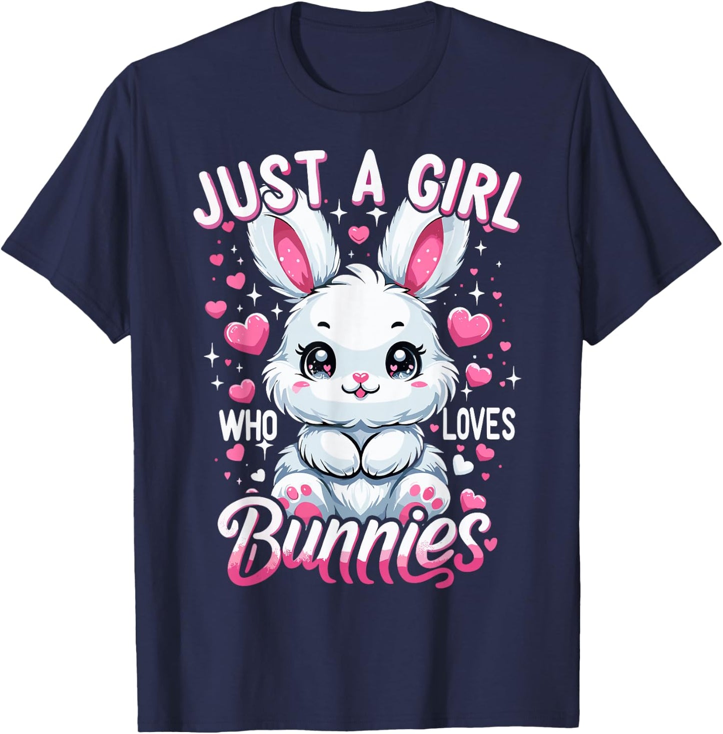 Just a girl who loves rabbits T-Shirt - T-Shirt | Navy