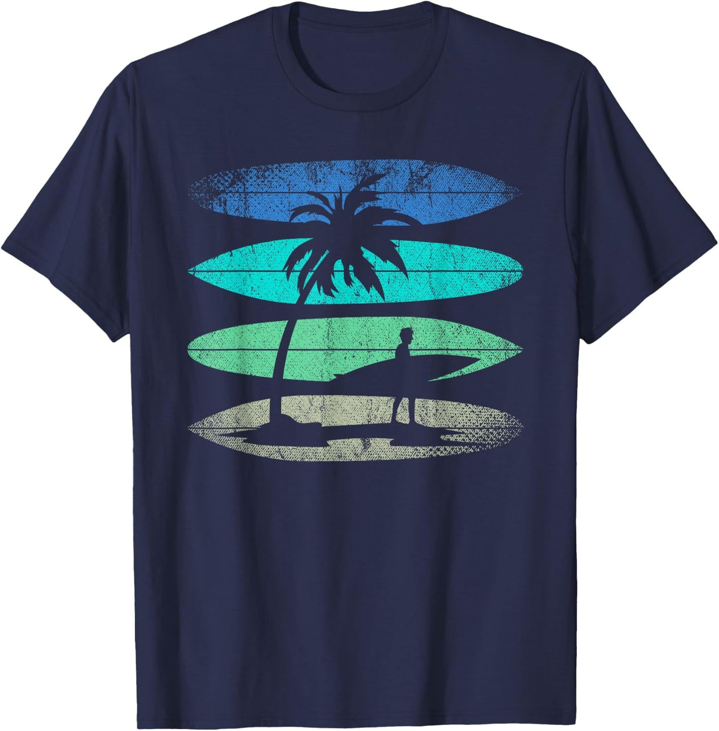 Retro Surfing Surfing Athlete Water Sports Surfer , Black T-Shirt - T-Shirt | Navy