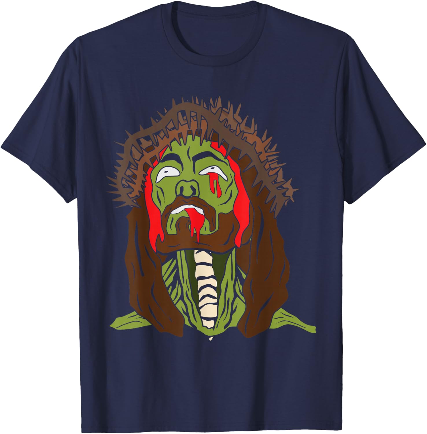 Funny Zombie Jesus Risen Easter Sunday Resurrection Of Jesus T-Shirt - T-Shirt | Navy