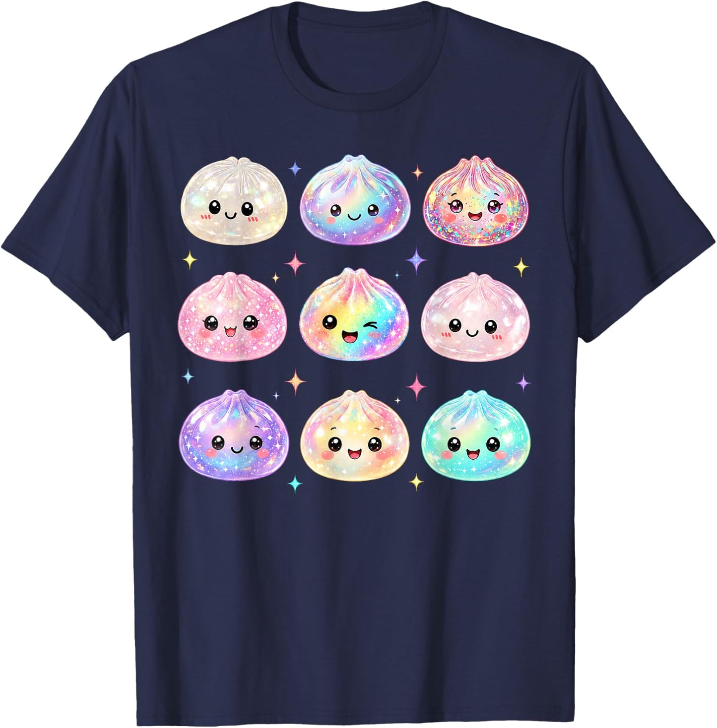 Kawaii Dumpling Cute Pastel Anime Dumpling Lovers Kids Girl T-Shirt - T-Shirt | Navy