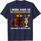 Chocolate Labrador Dog Designs -Adults Chocolate Lab Lovers - Black, Small - Short Sleeve, Classic Fit - Cotton 65%, Polyester 35% - Funny Chocolate Lab Design T-Shirt - T-Shirt | Navy