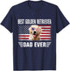 American Flag Best Golden Retriever Dad Ever Dog Dad Men Women Kids T-Shirt - T-Shirt | Navy