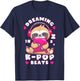 K-Pop Dreams, Cute sleeping Sloth, Funny Sleep T-Shirt - T-Shirt | Navy