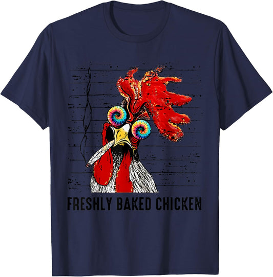 Freshly Baked Chicken Funny Smoking Chicken T-Shirt - T-Shirt | Navy