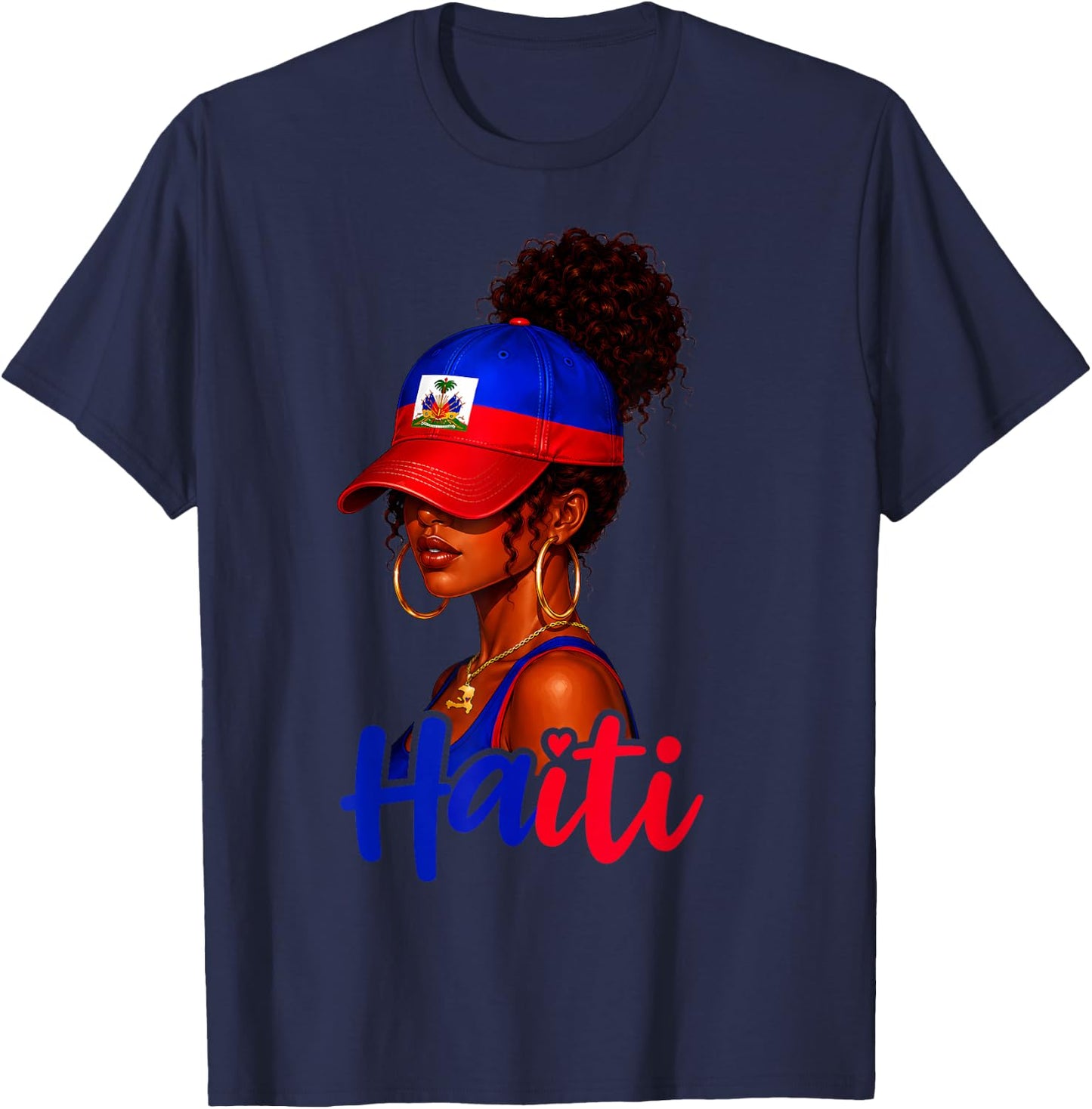 Haiti Flag Haitian Pride Men Women Kids Vintage 2026 T-Shirt - T-Shirt | Navy