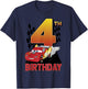 Disney Pixar Cars Lightning McQueen's Fourth Birthday T-Shirt - T-Shirt | Navy