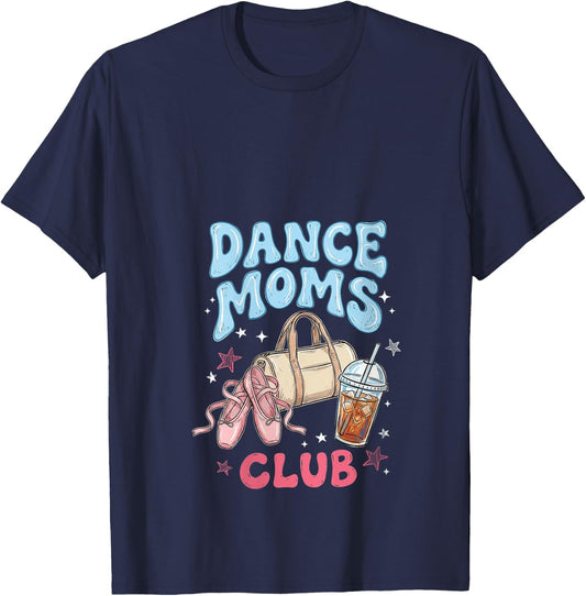 Women's Dance Moms Club Coquette Bow Mother's Day Dancing Mom Dancer V-Neck T-Shirt - T-Shirt | Navy