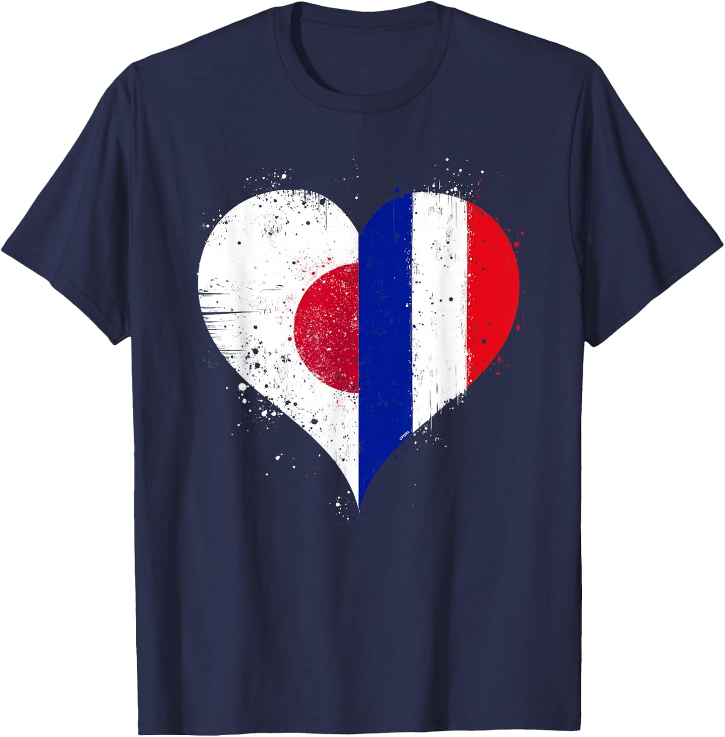 Flag Japan France Great for Proud Japanese French T-Shirt - T-Shirt | Navy
