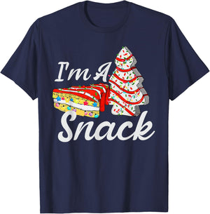 I'm A Snack Christmas Tree Cake Christmas Pajama Holiday Pun T-Shirt - T-Shirt | Navy