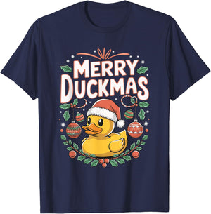 Merry Duckmas Christmas Rubber Duck T-Shirt - T-Shirt | Navy