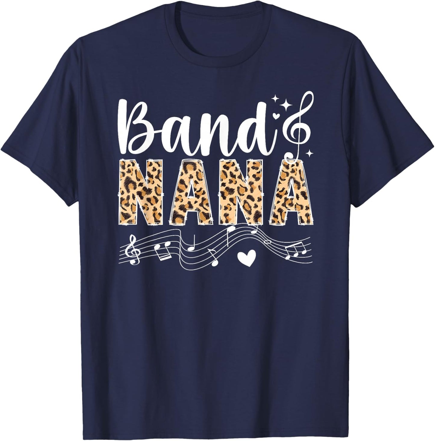 Band Nana Leopard Marching Band Nana Grandma T-Shirt - T-Shirt | Navy